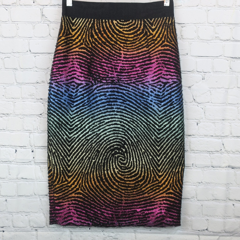 Milly Metallic Lamé Midi Pencil Skirt SAMPLE